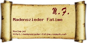 Madenszieder Fatime névjegykártya